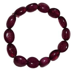 Retro Red Beaded Chunky Stretch Bracelet 80s 90s Fashion Jewelry Women